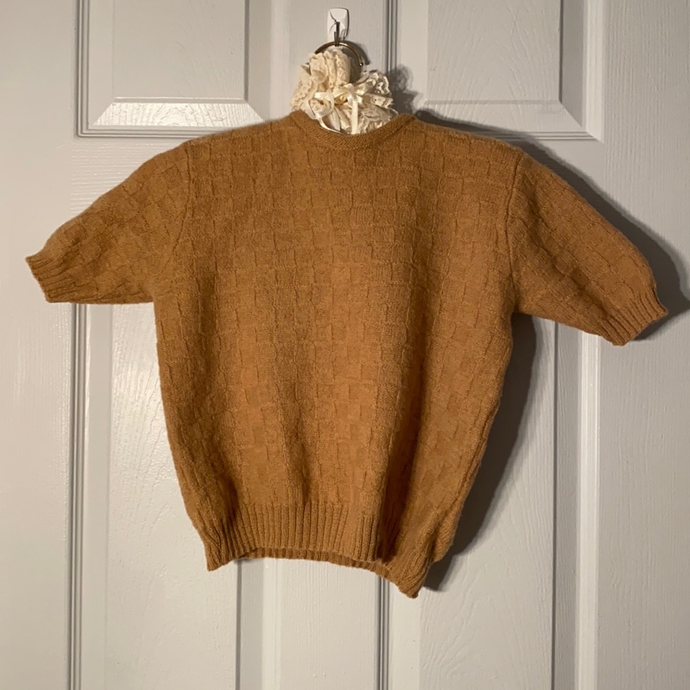 Vintage checker wool crop sweater